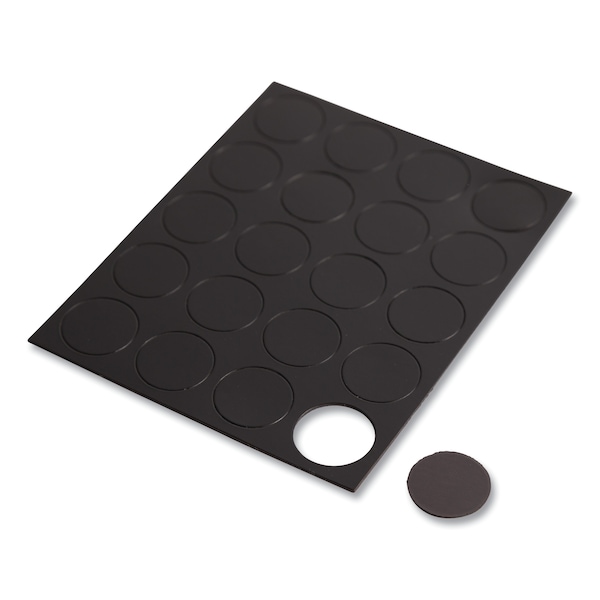 Heavy-Duty Board Magnets, Circles, Black, 0.75in, PK20